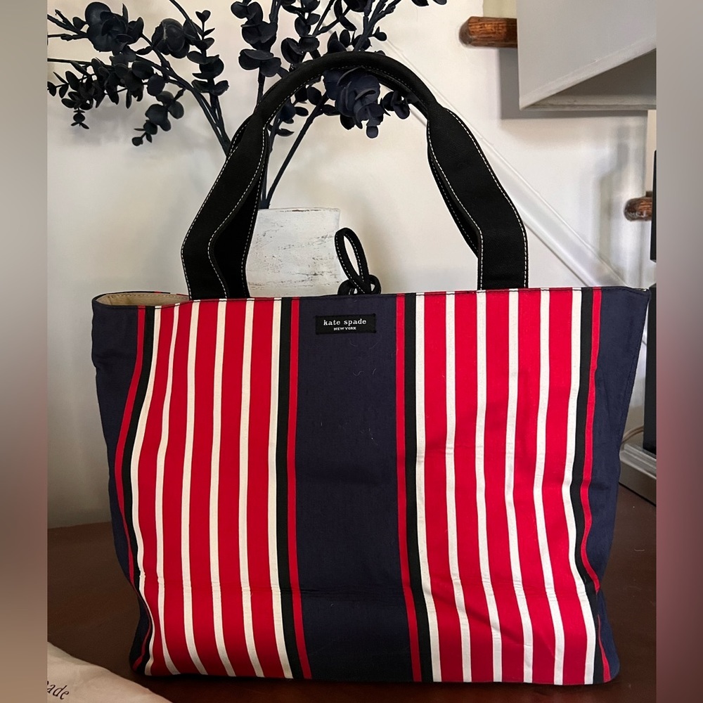 Kate Spade vintage early 2000s striped tote bag